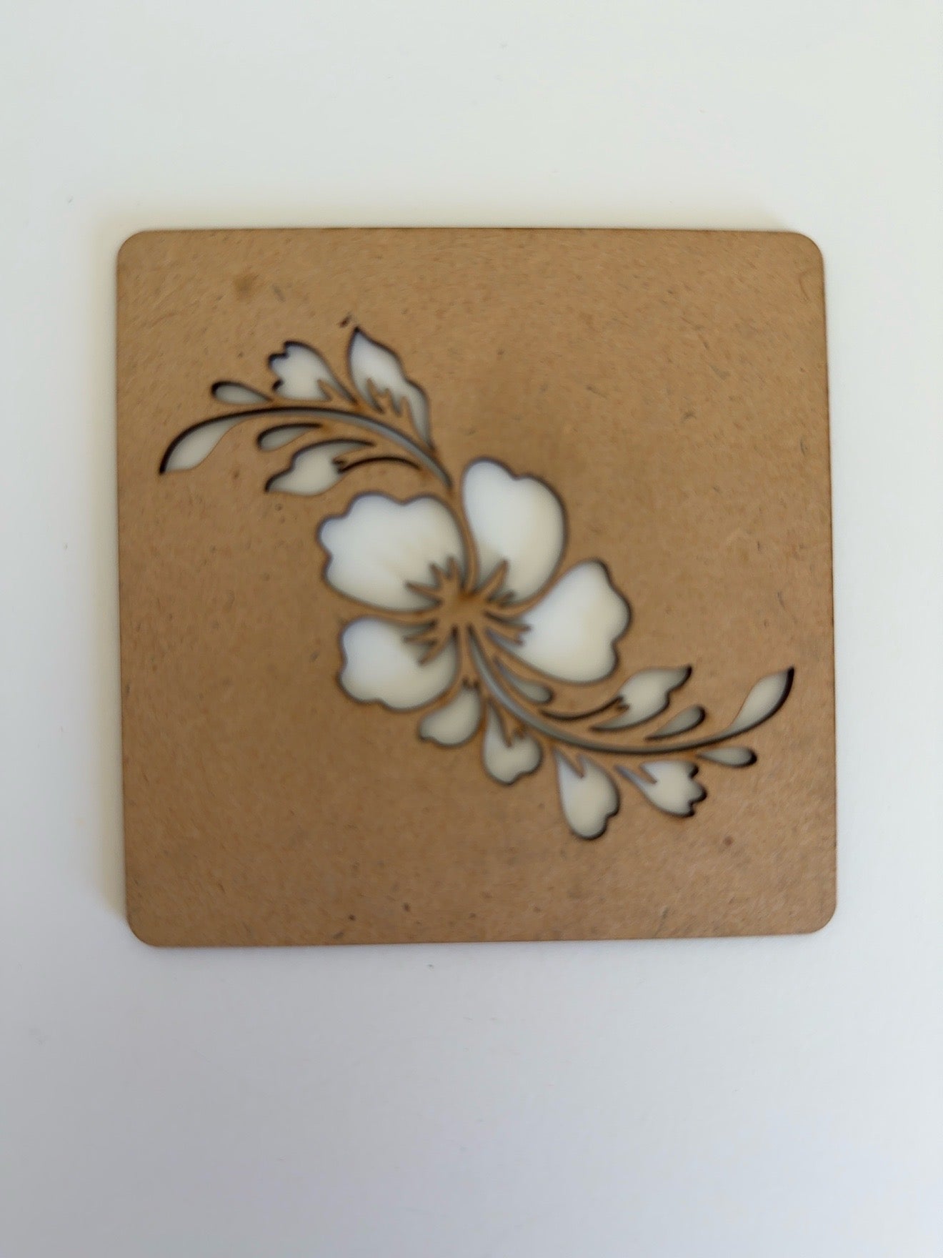 Floral Corner Rangoli Stencil – Elegant Blossom Design