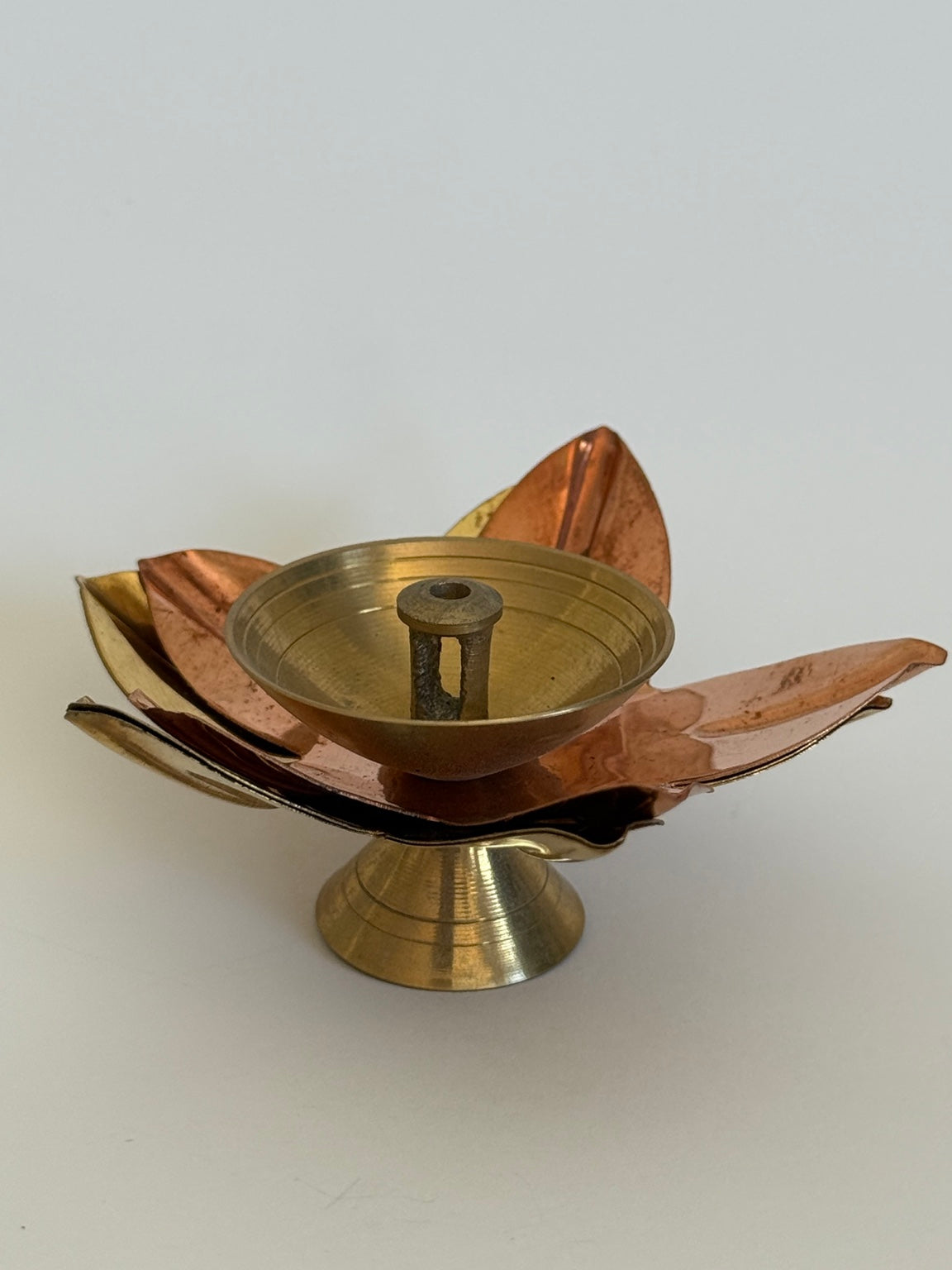Lotus Diya – Handcrafted Copper & Brass Oil Lamp