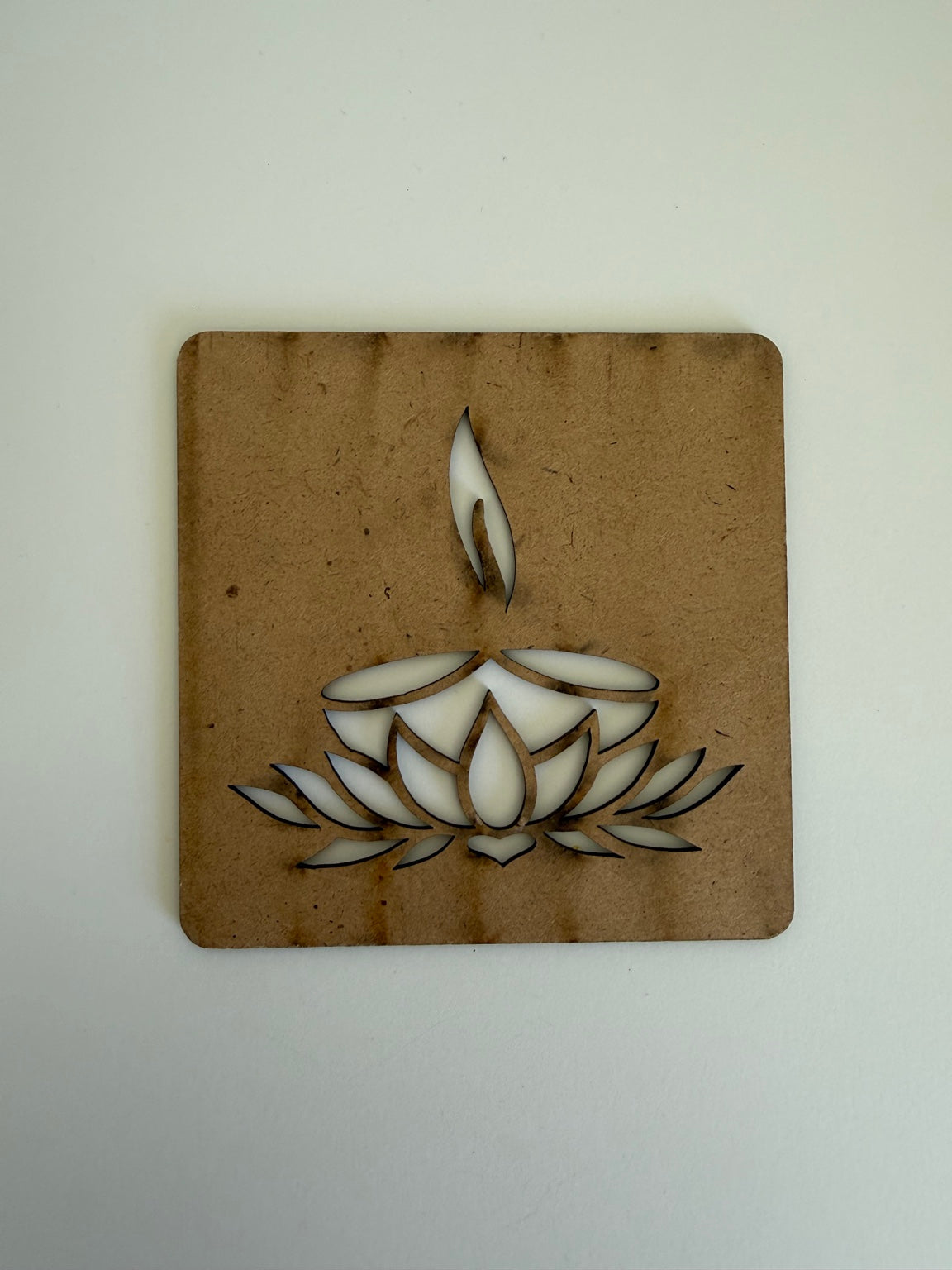 Lotus Diya Rangoli Stencil – Traditional Festival Floor Art Template