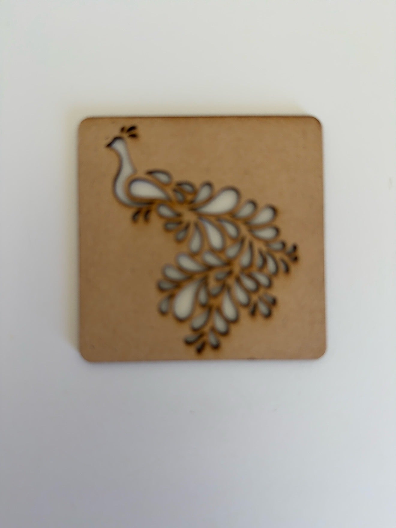 Peacock Corner Rangoli Stencil – Traditional Indian Festival Design