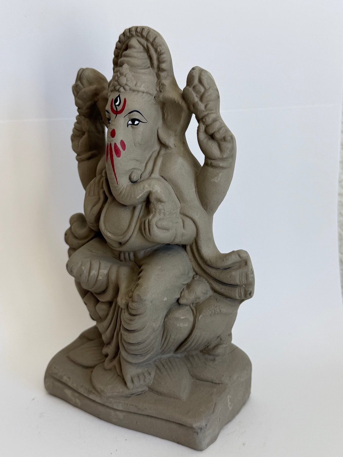 7" Handcrafted Clay Ganesh Idol