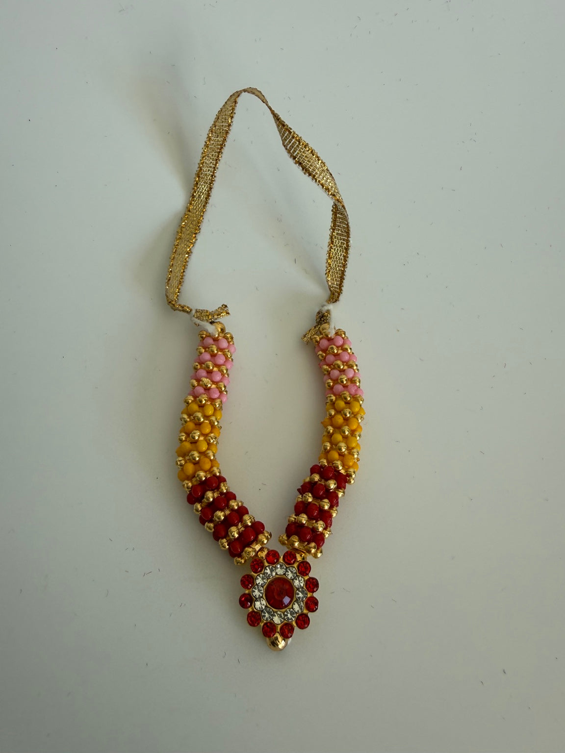 Handcrafted Ganesh Idol Garland (Mala) – Traditional Decorative Necklace for Murti | 1.5 Inches