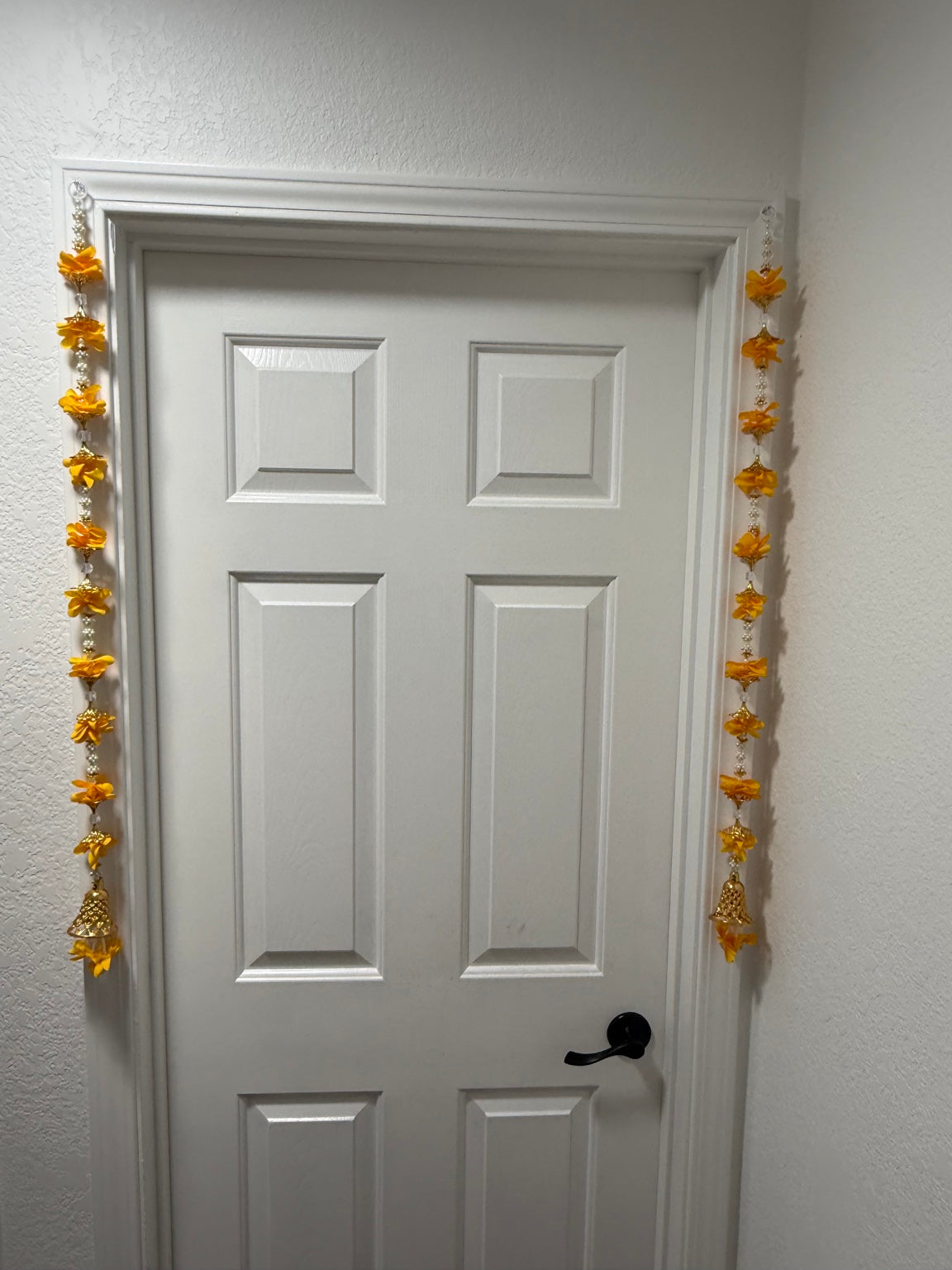 Sunshine Yellow Floral Side Door Toran – Set of 2 Vertical Door Hangings (3 Ft Each)