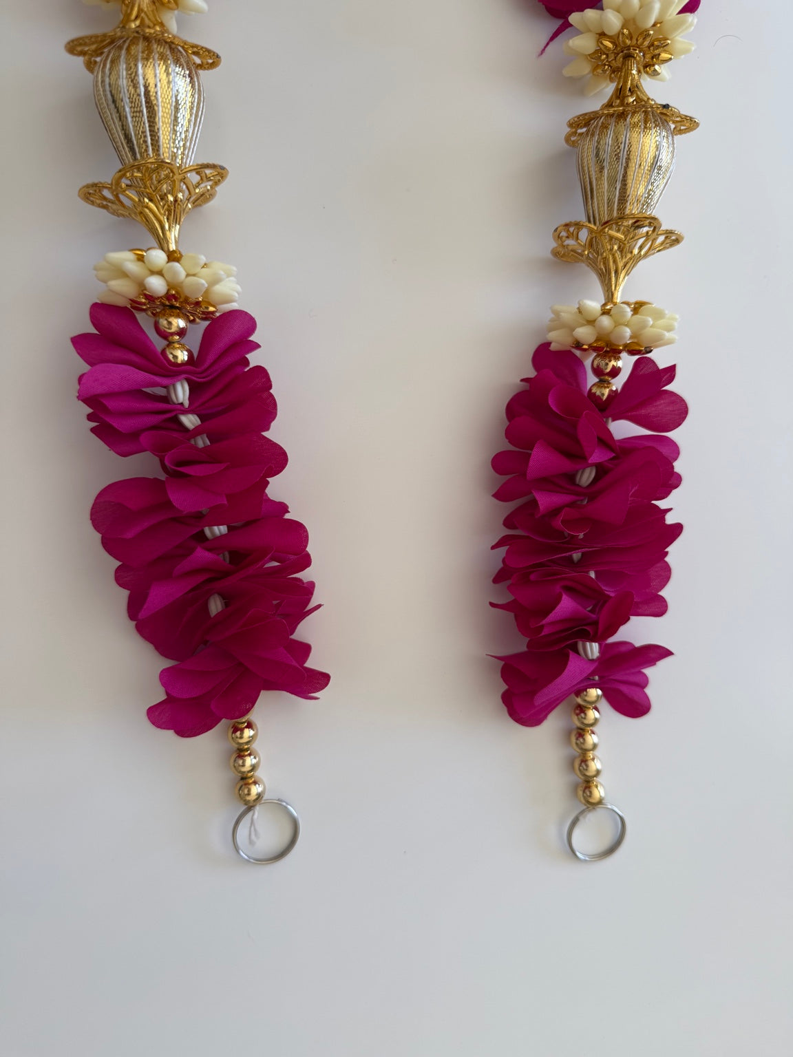 Magenta Floral Side Door Toran – Set of 2 Vertical Hangings (3 Ft Each)