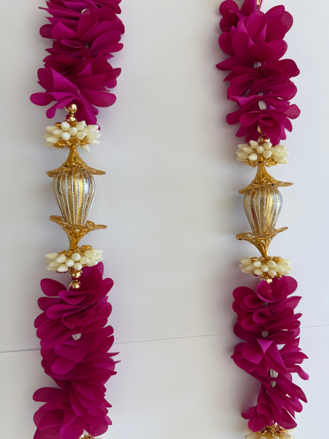Magenta Floral Side Door Toran – Set of 2 Vertical Hangings (3 Ft Each)