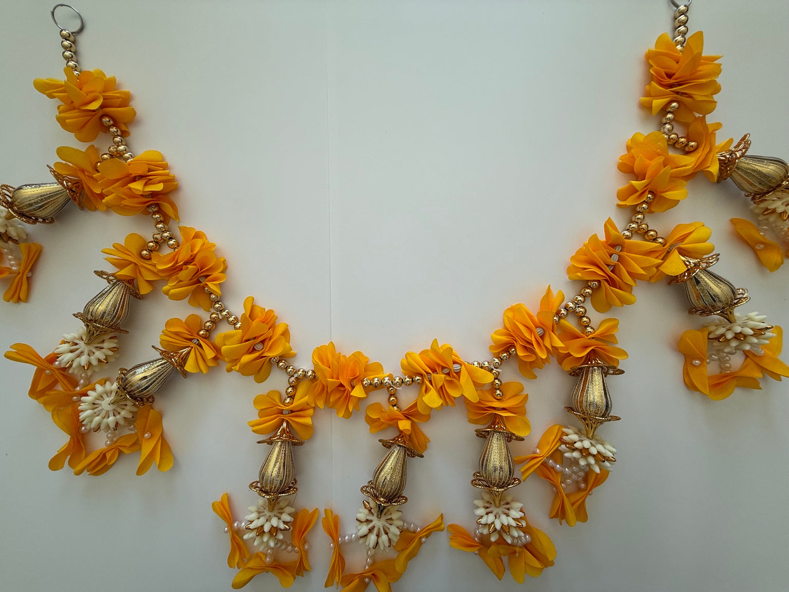 Handcrafted Marigold Door Toran – Yellow Floral Festival Hanging (3 Feet)