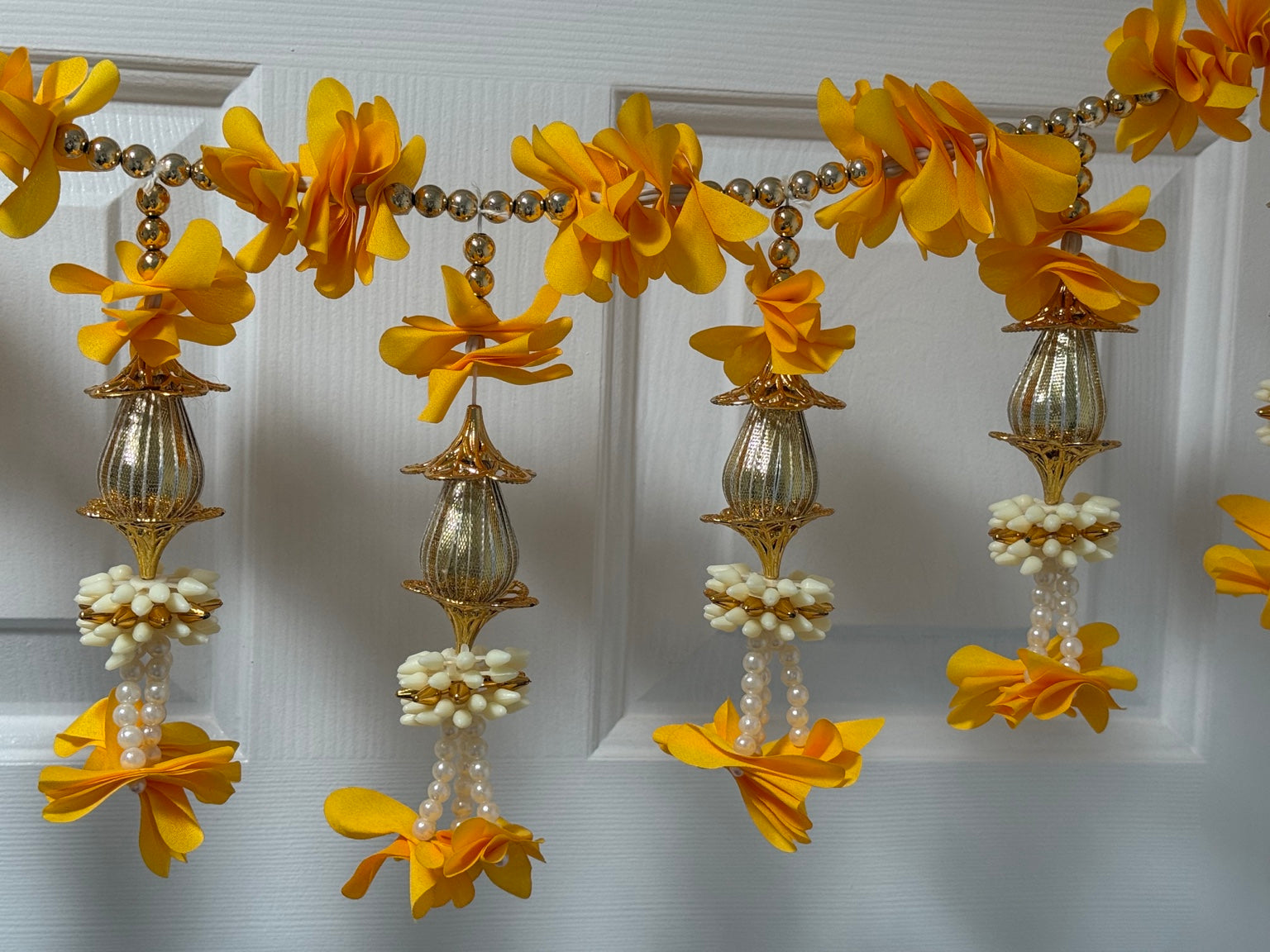 Handcrafted Marigold Door Toran – Yellow Floral Festival Hanging (3 Feet)