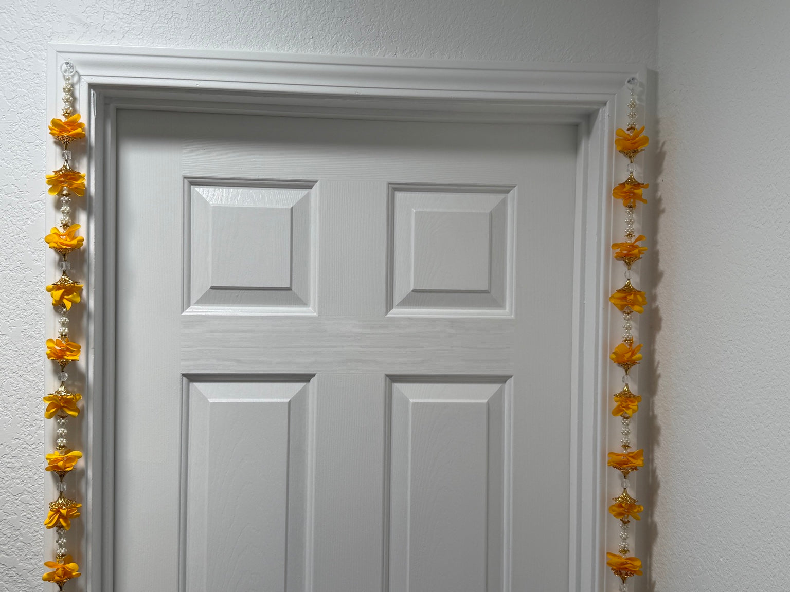 Sunshine Yellow Floral Side Door Toran – Set of 2 Vertical Door Hangings (3 Ft Each)