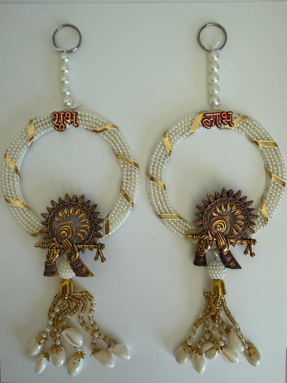 Shubh Labh Pearl Door Hanging Set – Traditional Indian Toran Pair