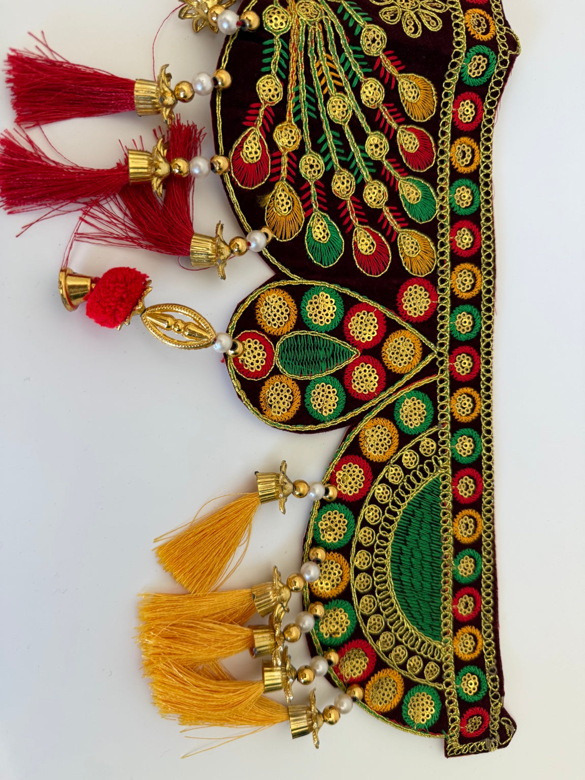 Royal Peacock Embroidered Door Toran – Handcrafted Indian Festive Entrance Hanging (3 Ft)