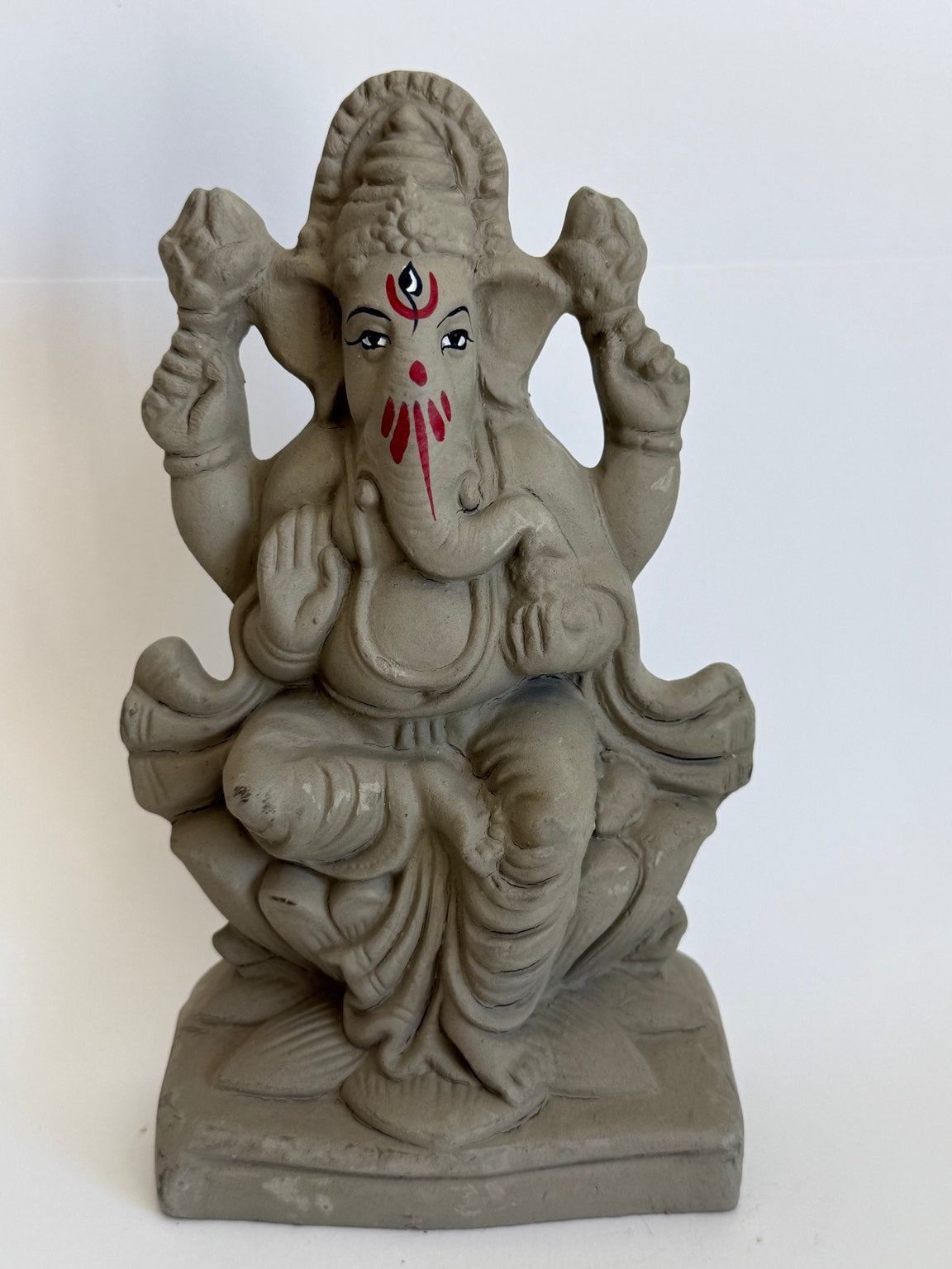 7" Handcrafted Clay Ganesh Idol