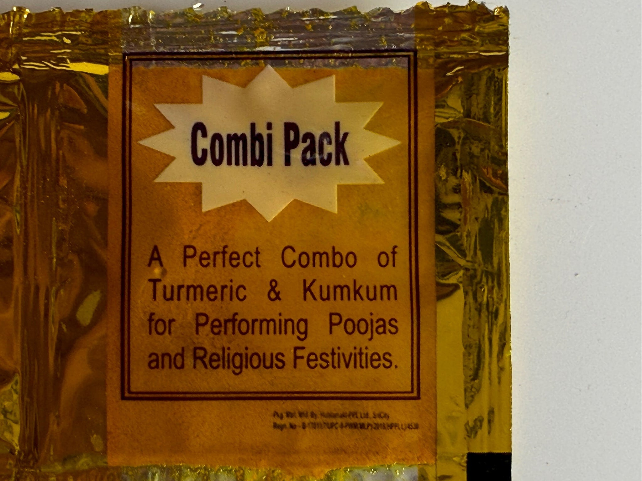 Close-up of package details and branding