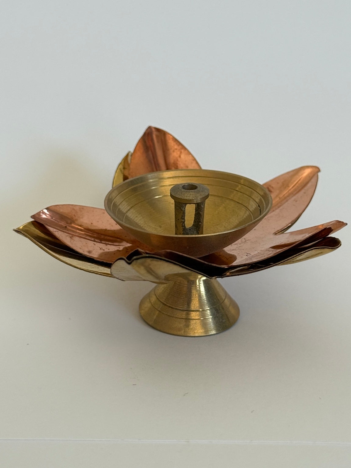 Lotus Diya – Handcrafted Copper & Brass Oil Lamp