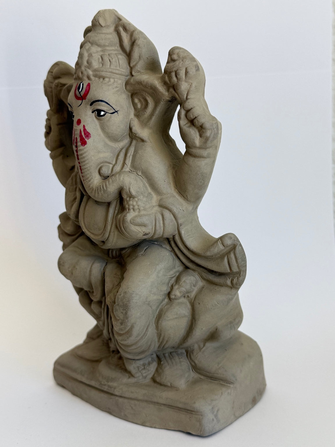 Handcrafted Natural Clay Ganesh Idol – 7 Inch