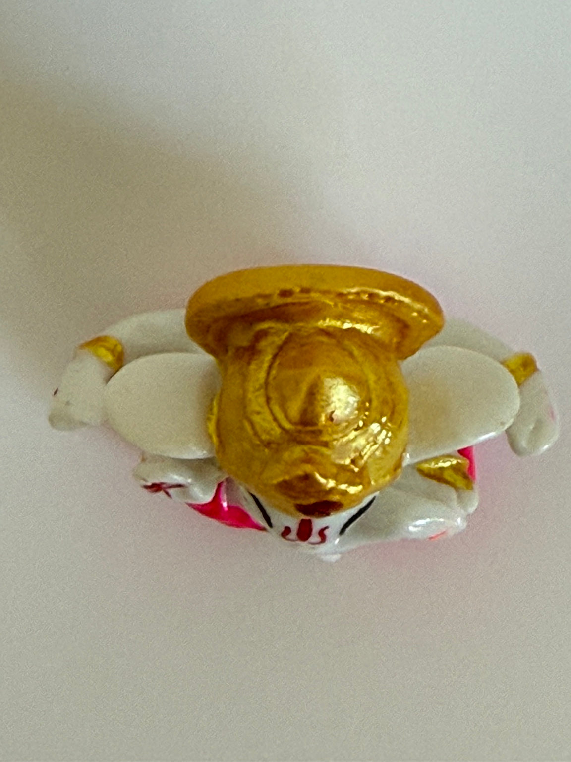 Glow Ganesh Idol – Mini White & Gold Ganpati Murti (2.5")