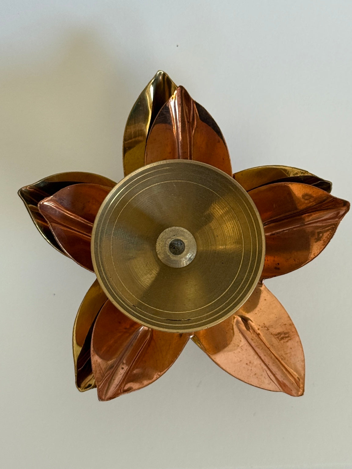 Lotus Diya – Handcrafted Copper & Brass Oil Lamp