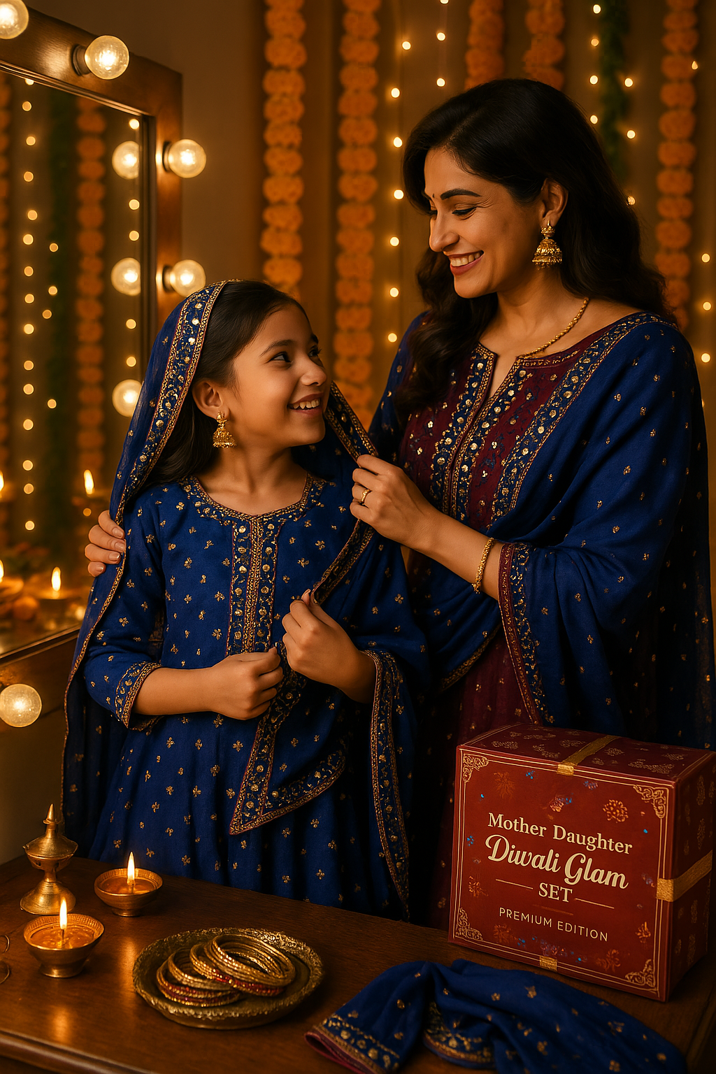 Mother-Daughter Diwali Glam Set – Premium Edition