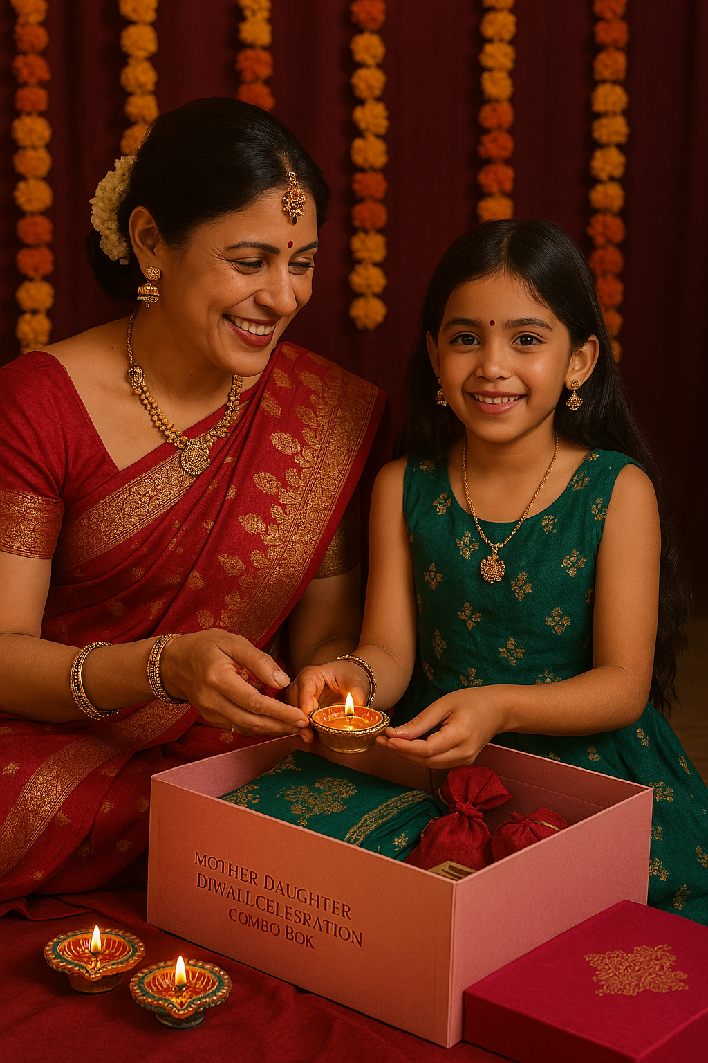 Mother-Daughter Diwali Celebration Combo Box