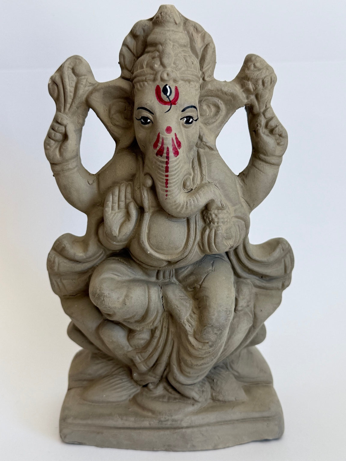 Handcrafted Natural Clay Ganesh Idol – 7 Inch