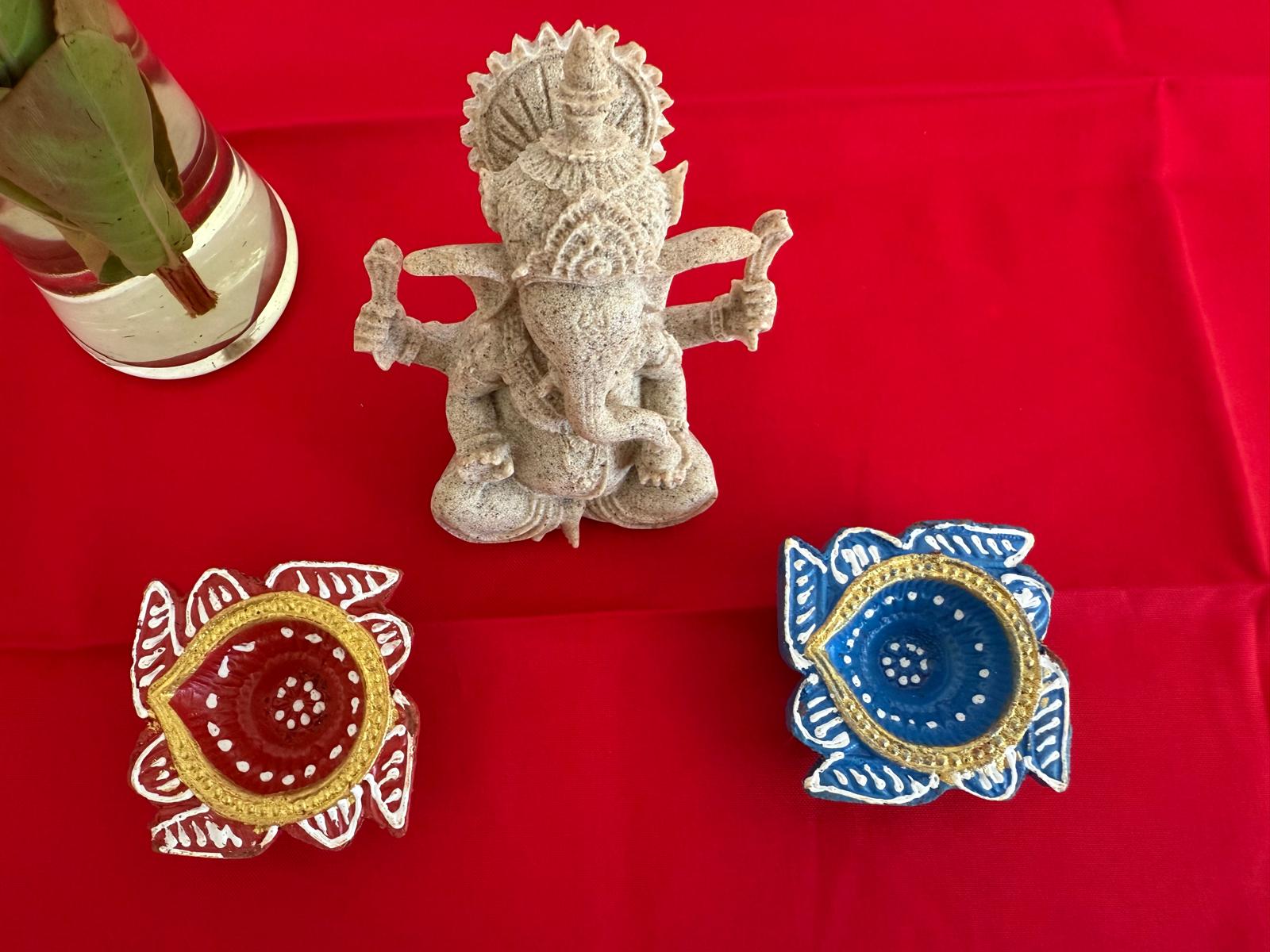 Hand-Painted Diya Set (12 Pcs, Assorted Colors) – Lotus Design