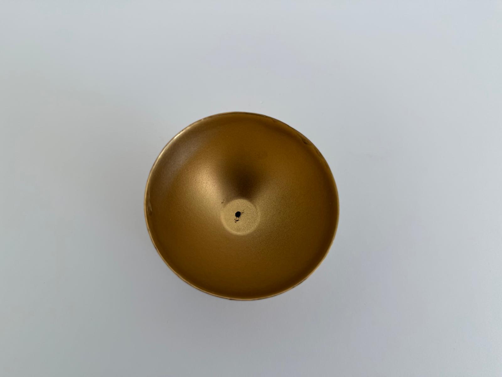 Golden Pooja Diya Stand – Double Dome Brass Finish