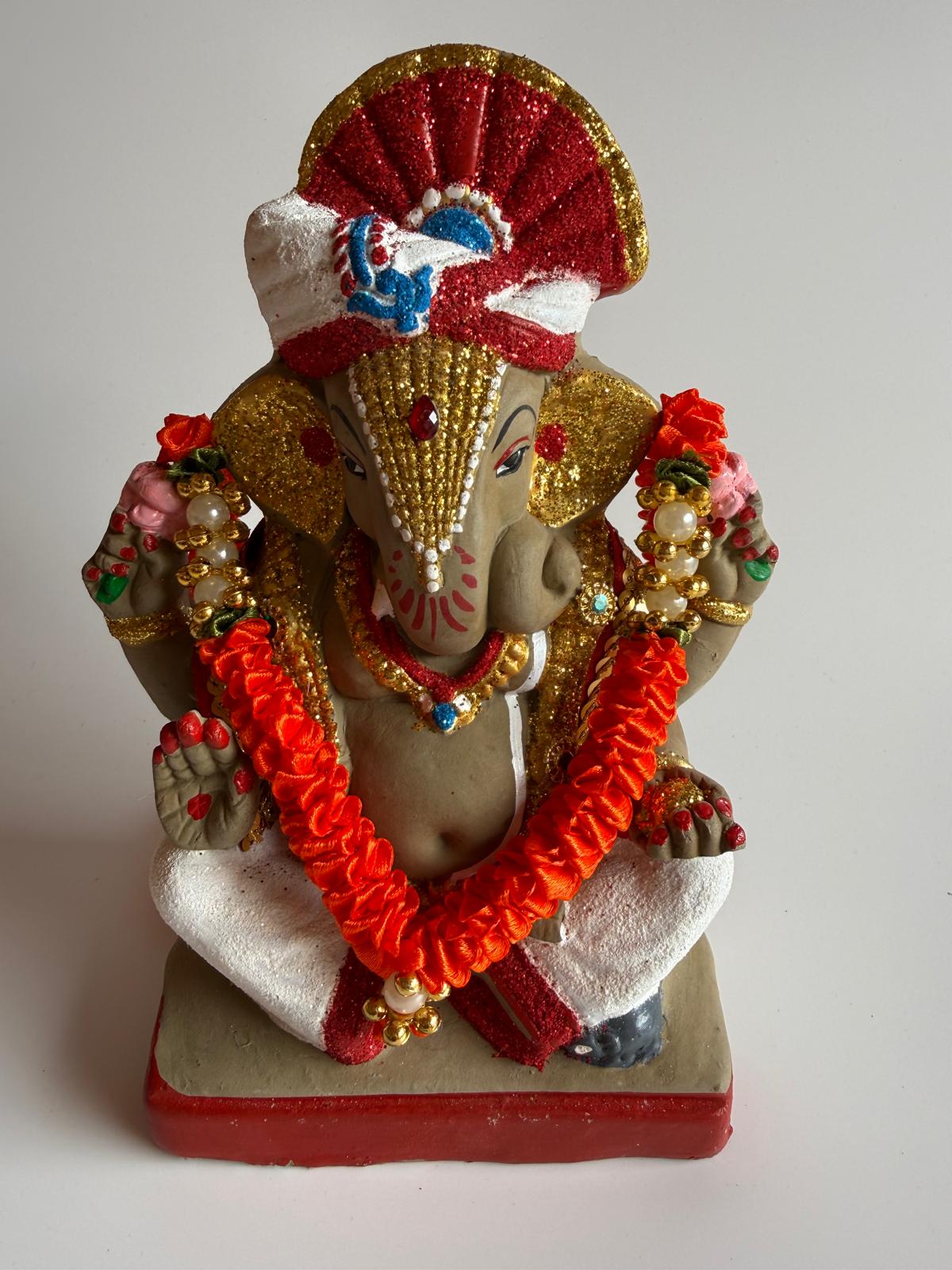 Handcrafted Red Ruffled Kalgi with Pearl and Gold Bead Embellishments | Traditional Indian Wedding and Festival Accessory